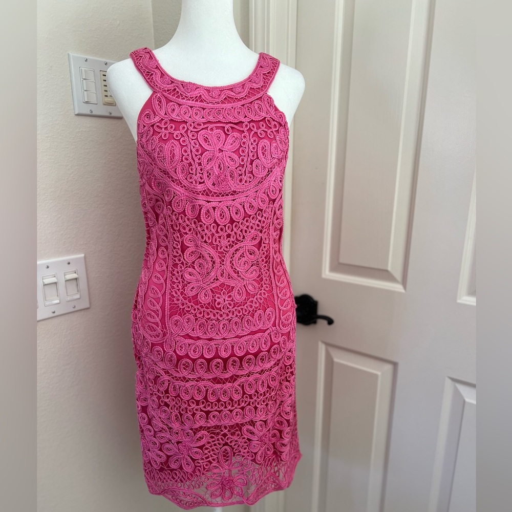 Sue Wong designer dress (my fave). Fitted embroidered detail.